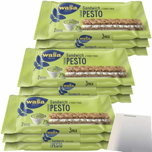 usy Bundle für Wasa Knäckebrot Sandwich Pesto 3er Pack (3x111g Packung) + usy Block von usy