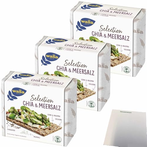 usy Bundle für Wasa Selection Chia & Meersalz 3er Pack (3x245g Packung) + usy Block von usy