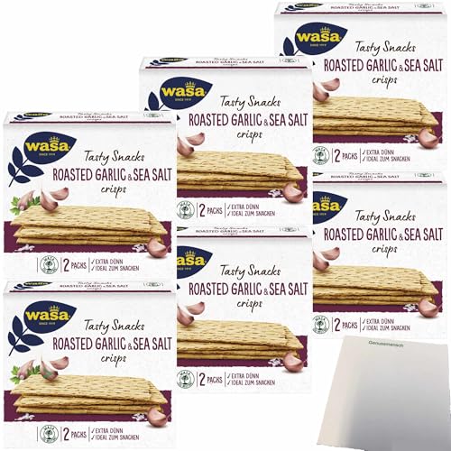 usy Bundle für Wasa Tasty Snacks Crisps Roasted Garlic & SeaSalt 6er Pack (6x190g Packung) + usy Block von usy