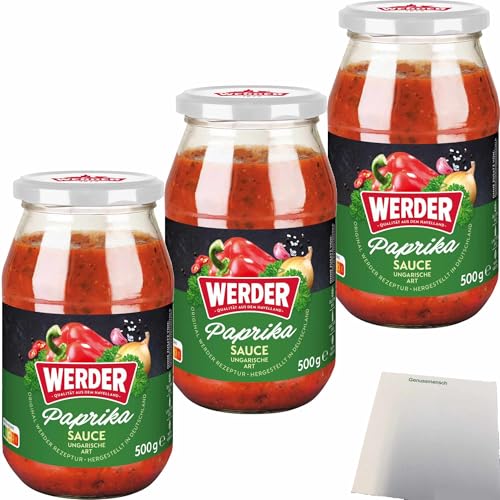 usy Bundle für Werder Paprika Sauce ungarische Art 3er Pack (3x500g Glas) + usy Block von usy