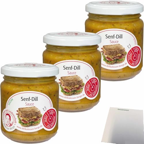 usy Bundle für Wolfram Berge Senf-Dill Sauce Vegan 3er Pack (3x200ml Glas) + usy Block von usy