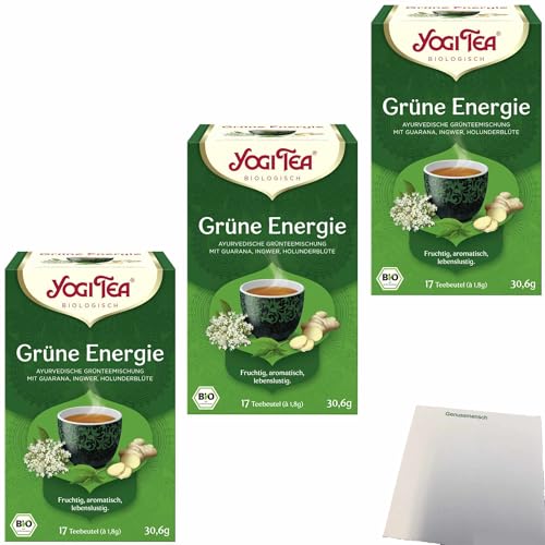 usy Bundle für Yogi Tea Grüne Energie 3er Pack (3x30,6g Beutel) + usy Block von usy