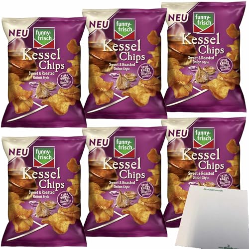 usy Bundle für funny-frisch Kessel Chips Sweet & Roasted Onion Style 6er Pack (6x120g Packung) + usy Block von usy