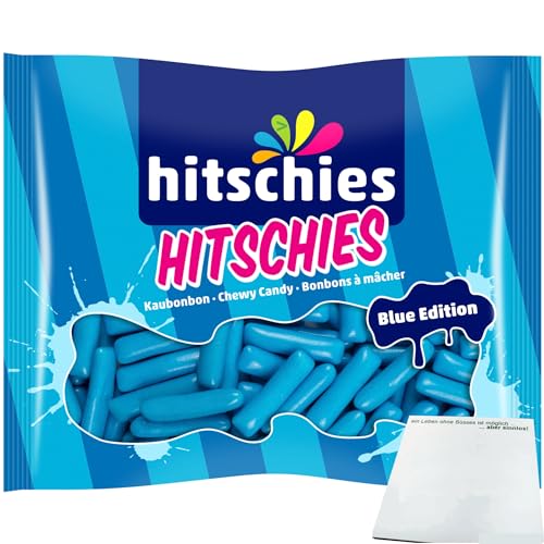 usy Bundle für hitschies Blue Edition Dragierte Kaubonbons Sorte blaue Himbeere (210g Packung) + usy Block von usy