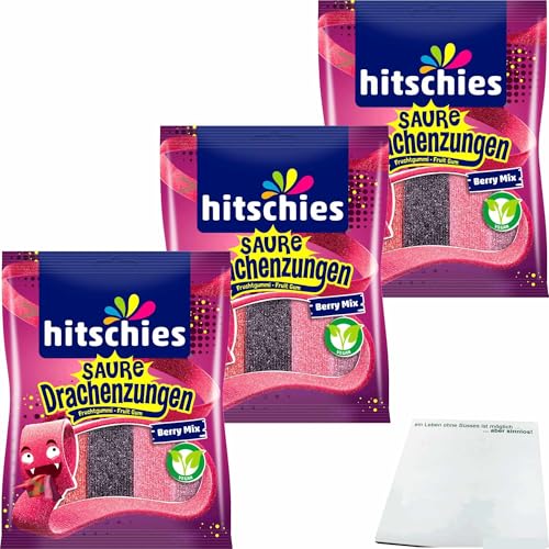 usy Bundle für hitschies Saure Drachenzungen Berry Mix 3er Pack (3x125g Packung) + usy Block von usy