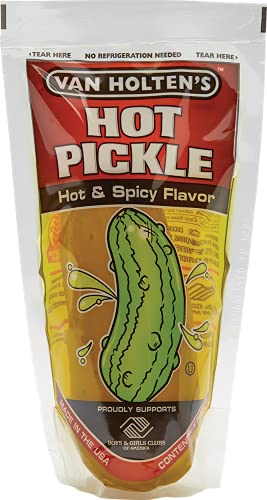 Van Holten Jumbo Pickle in einem Beutel – heiß und würzig – American Pickles – fettfrei – glutenfrei von Van Holten's Pickles