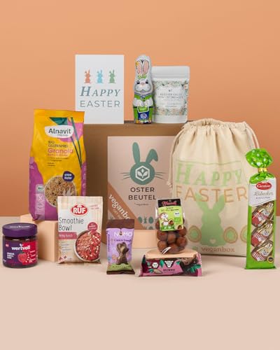 VEGAN BOX ® Osterartikel (Osterbeutel) | Vegane Ostern, vegane Süßigkeiten, Schokolade | Veganer Osterhase von veganbox get inspired