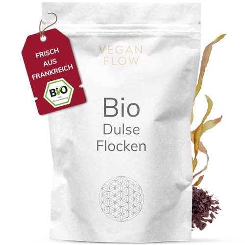 VEGAN FLOW Dulse Flocken Bio aus dem Atlantik, Rotalgen für Smoothies oder als Trocken-Gemüse (2x100 gr.) von veganflow