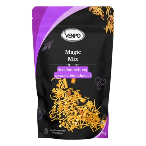 venpo Snack Mix gewürzt - Pikante Nussmischung mit Kichererbsen-Snack & Reis-Snack - Ideal für den Heißhunger oder als Party-Vorspeise von venpo