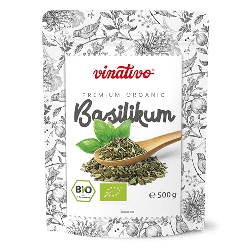 vinativo Basilikum BIO – 500g – gerebelt – Bio-Qualität – italienische Kräuter aus kontrolliertem biologischen Anbau von vinativo