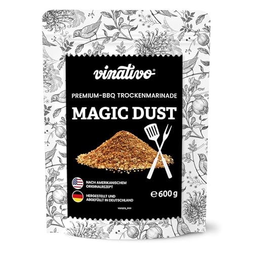 vinativo Magic Dust BBQ-Rub – 600g – Marinade für Fleisch – zum Grillen – Magic Dust 600g – BBQ Gewürz – Rub für Spareribs von vinativo