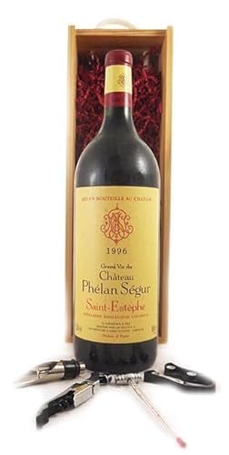 Chateau Phelan Segur 1996 Grand Cru Classe St Estephe (Red wine) MAGNUM in einer Geschenkbox, da zu 4 Weinaccessoires, 1 x 1500ml von vintagewinegift