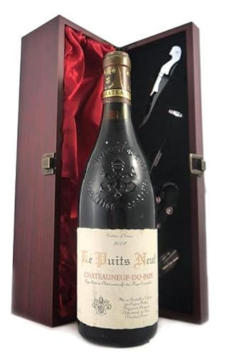 Chateauneuf du Pape Le Puits Neuf 2004 (Red wine) in einer mit Seide ausgestatetten Geschenkbox, da zu 4 Weinaccessoires, 1 x 750ml von vintagewinegift