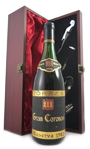 Rioja Reserva 1982 Gran Coronas (Red wine) in einer mit Seide ausgestatetten Geschenkbox, da zu 4 Weinaccessoires, 1 x 750ml von vintagewinegift