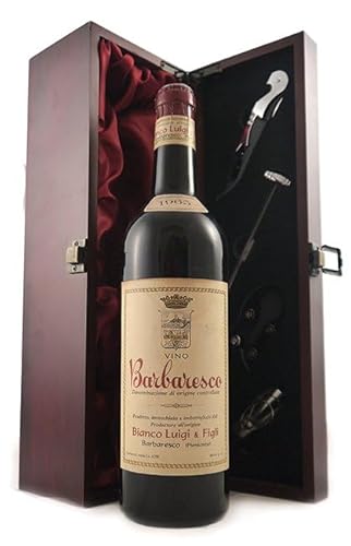 Barbaresco 1965 Bianco Luigi & Figli (Red wine) in einer mit Seide ausgestatetten Geschenkbox, da zu 4 Weinaccessoires, 1 x 750ml von vintagewinegifts