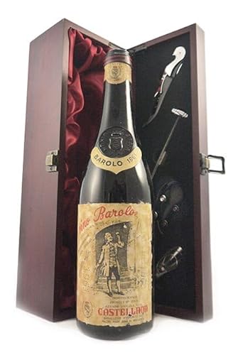 Barolo 1961 Castellana (Red wine) in einer mit Seide ausgestatetten Geschenkbox, da zu 4 Weinaccessoires, 1 x 750ml von vintagewinegifts