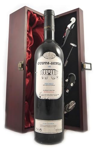 Celler Bordalas Garcia 'Gueta Lupia' Crianzat 1999 Priorat (Red wine) in einer mit Seide ausgestatetten Geschenkbox, da zu 4 Weinaccessoires, 1 x 750ml von vintagewinegifts