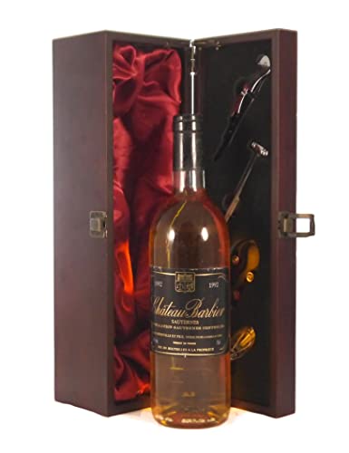 Chateau Barbier 1992 Sauternes in einer mit Seide ausgestatetten Geschenkbox, da zu 4 Weinaccessoires, 1 x 750ml von vintagewinegifts