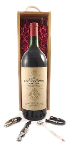 Chateau Boyd Cantenac 1975 Margaux Grand Cru Classe MAGNUM (Red wine) in einer Geschenkbox, da zu 4 Weinaccessoires, 1 x 1500ml von vintagewinegifts