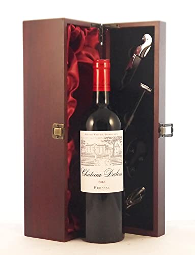 Chateau Dalem 2016 Bordeaux in einer mit Seide ausgestatetten Geschenkbox, da zu 4 Weinaccessoires, 1 x 750ml von GONDMAX