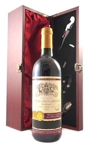 Chateau Haut Labrousse 1995 Bordeaux (Red wine) in einer mit Seide ausgestatetten Geschenkbox, da zu 4 Weinaccessoires, 1 x 750ml von vintagewinegifts