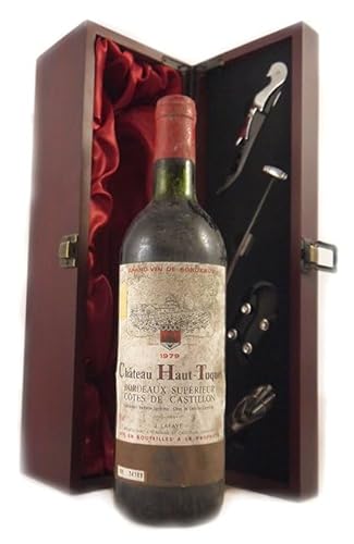 Chateau Haut Tuquet 1979 Bordeaux Superieur (Red wine) in einer mit Seide ausgestatetten Geschenkbox, da zu 4 Weinaccessoires, 1 x 750ml von vintagewinegifts