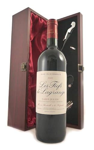 Chateau Lagrange 'Les Fiefs de Lagrange' 2000 Saint Julien (Red wine) in einer mit Seide ausgestatetten Geschenkbox, da zu 4 Weinaccessoires, 1 x 750ml von vintagewinegifts