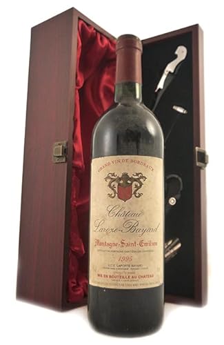 Chateau Laroze Bayard 1995 Saint Emilion (Red wine) in einer mit Seide ausgestatetten Geschenkbox, da zu 4 Weinaccessoires, 1 x 750ml von vintagewinegifts