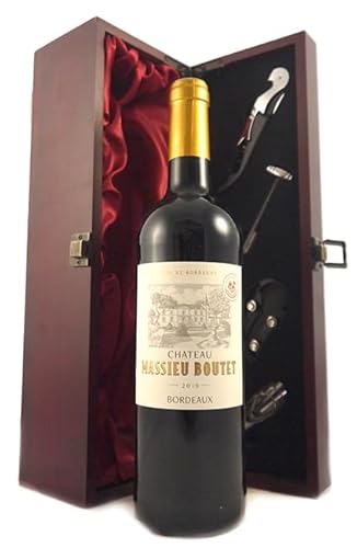 Chateau Massieu Boutet 2019 Bordeaux (Red wine) in einer Geschenkbox, da zu 4 Weinaccessoires, 1 x 750ml von vintagewinegifts