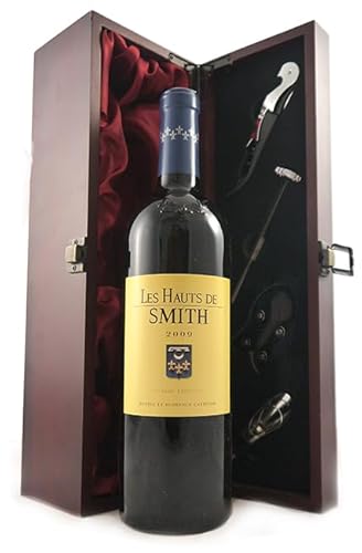 Chateau Smith Haut Lafitte 'Les Hauts de Smith' 2009 Pessac-Leognan (Red wine) in einer mit Seide ausgestatetten Geschenkbox, da zu 4 Weinaccessoires, 1 x 750ml von vintagewinegifts