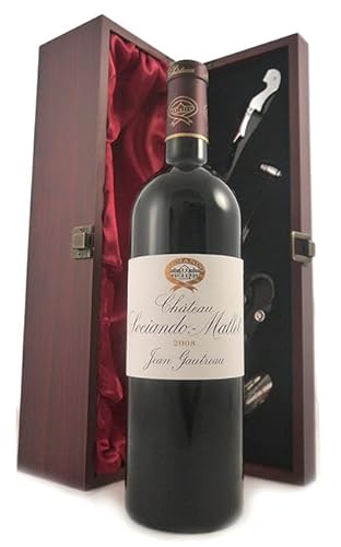 Chateau Sociando Mallet 2008 Haut Medoc (Red wine) in einer mit Seide ausgestatetten Geschenkbox, da zu 4 Weinaccessoires, 1 x 750ml von vintagewinegifts