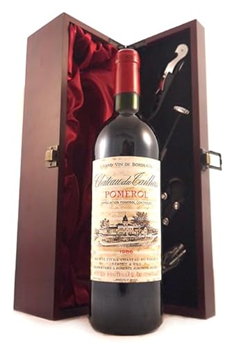 Chateau du Tailhas 1986 Pomerol (Red wine) in einer mit Seide ausgestatetten Geschenkbox, da zu 4 Weinaccessoires, 1 x 750ml von vintagewinegifts