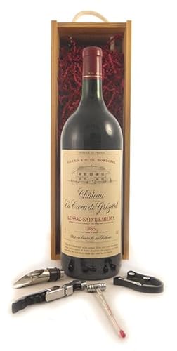 Chateau la Croix de Grezard 1986 Saint Emilion (Red wine) MAGNUM in einer Geschenkbox, da zu 4 Weinaccessoires, 1 x 1500ml von vintagewinegifts