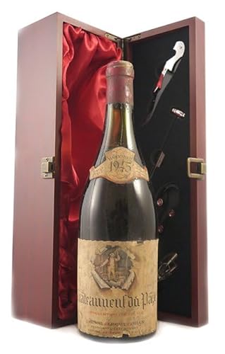 Chateauneuf du Pape 1945 Maison Albert Dailly (Red wine) in einer mit Seide ausgestatetten Geschenkbox, da zu 4 Weinaccessoires, 1 x 750ml von vintagewinegifts