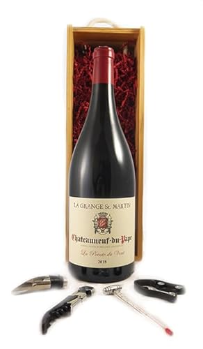 Chateauneuf du Pape 'La Pointe du Vent' 2018 La Grange St. Martin (Red wine) MAGNUM in einer Geschenkbox, da zu 4 Weinaccessoires, 1 x 1500ml von vintagewinegifts