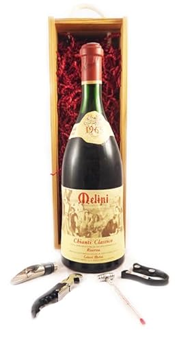 Chianti Classico Riserva 1965 Melini MAGNUM (Red wine) in einer Geschenkbox, da zu 4 Weinaccessoires, 1 x 1500ml von vintagewinegifts