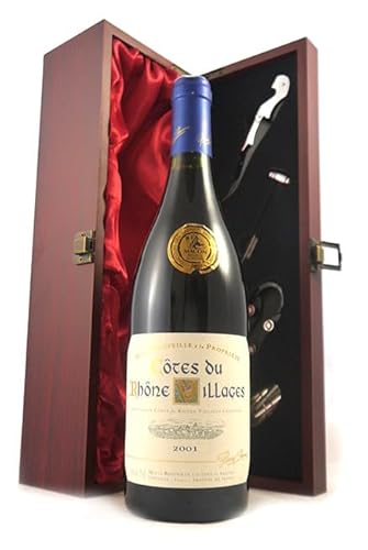 Cotes du Rhone Villages 2001 Pierre Chanau (Red wine) in einer Geschenkbox, da zu 4 Weinaccessoires, 1 x 750ml von vintagewinegifts