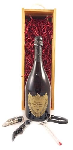 Dom Perignon Vintage Champagne 2009 Wooden box) in einer Geschenkbox, da zu 4 Weinaccessoires, 1 x 750ml von vintagewinegifts