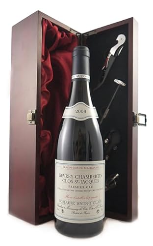 Gevrey Chambertin Premier Cru 'Clos Saint Jacques' 2009 Domaine Bruno Clair (Red wine) in einer mit Seide ausgestatetten Geschenkbox, da zu 4 Weinaccessoires, 1 x 750ml von vintagewinegifts