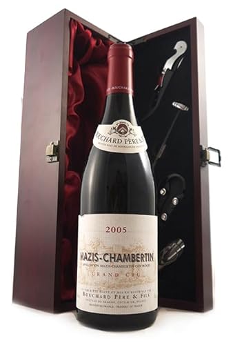 Mazis Chambertin Grand Cru 2005 Bouchard Pere & Fils (Red wine) in einer mit Seide ausgestatetten Geschenkbox, da zu 4 Weinaccessoires, 1 x 750ml von vintagewinegifts