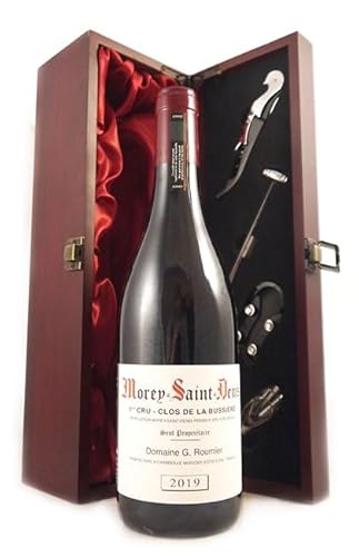 Morey Saint Denis 'Clos de la Bussiere' 2019 Domaine Georges & Christophe Roumier (Red wine) in einer mit Seide ausgestatetten Geschenkbox, da zu 4 Weinaccessoires, 1 x 750ml von vintagewinegifts