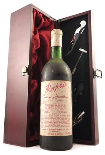 Penfolds Grange Hermitage Bin 95 1975 (Red wine) in einer mit Seide ausgestatetten Geschenkbox, da zu 4 Weinaccessoires, 1 x 750ml von vintagewinegifts