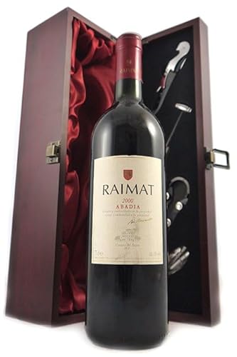 Raimat Abadia 2000 Costers Del Segre (Red wine) in einer mit Seide ausgestatetten Geschenkbox, da zu 4 Weinaccessoires, 1 x 750ml von vintagewinegifts