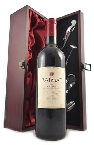 Raimat Abadia 2001 Costers Del Segre (Red wine) in einer mit Seide ausgestatetten Geschenkbox, da zu 4 Weinaccessoires, 1 x 750ml von vintagewinegifts