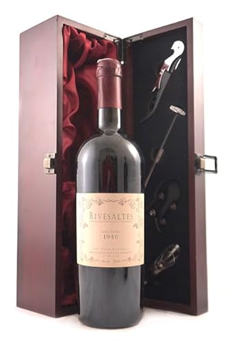 Rivesaltes 1946 (Sweet red wine) in einer mit Seide ausgestatetten Geschenkbox, da zu 4 Weinaccessoires, 1 x 750ml von vintagewinegifts