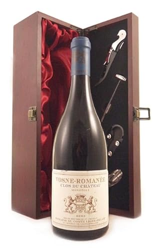 Vosne Romanée Clos du Chateau 2003 Domaine du Comte Liger Belair (Red wine) in einer mit Seide ausgestatetten Geschenkbox, da zu 4 Weinaccessoires, 1 x 750ml von vintagewinegifts