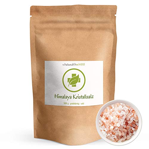 Himalaya Kristallsalz* - 500 g - GROBKÖRNIG - absolut naturbelassen - Original aus Pakistan - GROBKÖRNIG - OHNE Hilfs- u. Zusatzstoffe von vitalundfitmit100