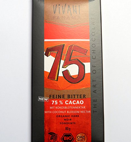 Vivani Feine Bitter 75%, gesüßt mit Kokosblütennektar - von Vivani