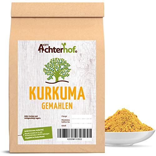 Kurkuma Pulver 1000g | Gelbwurz gemahlen | aromatisch würzig | Turmeric zum Würzen & Kochen | hochwertige Kurkumawurzel (Curcuma) gemahlen | schadstoffuntersuchte Spitzenqualität | vom Achterhof von vom-Achterhof