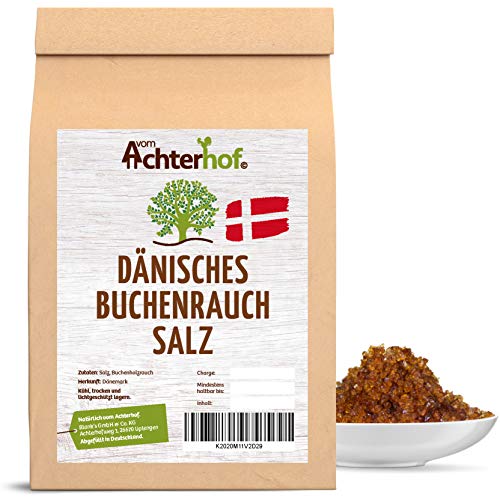 Dänisches Buchenrauchsalz 100g | Rauchsalz | Meersalz grob kaltgeräuchert | intensive Rauchnote | ideal für das Würzen von Grillfleisch oder Eierspeisen | vom Achterhof von vom-Achterhof